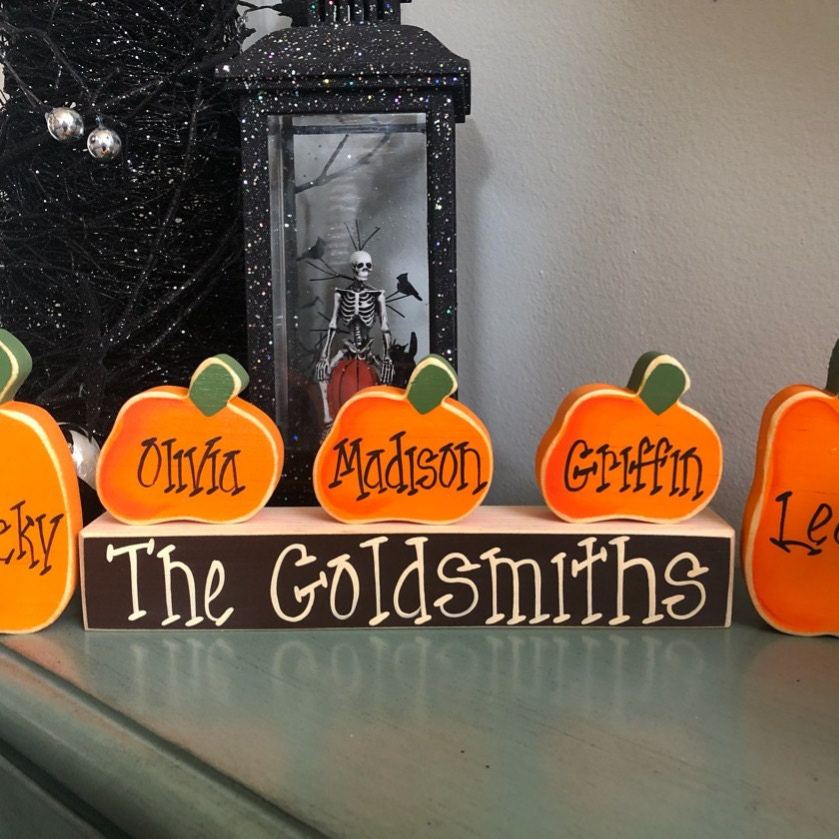 Personalized Pumpkin Family Sign Halloween Decor | CWHalloween55