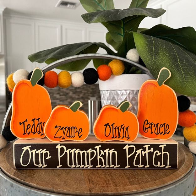 Personalized Pumpkin Family Sign Halloween Decor | CWHalloween55
