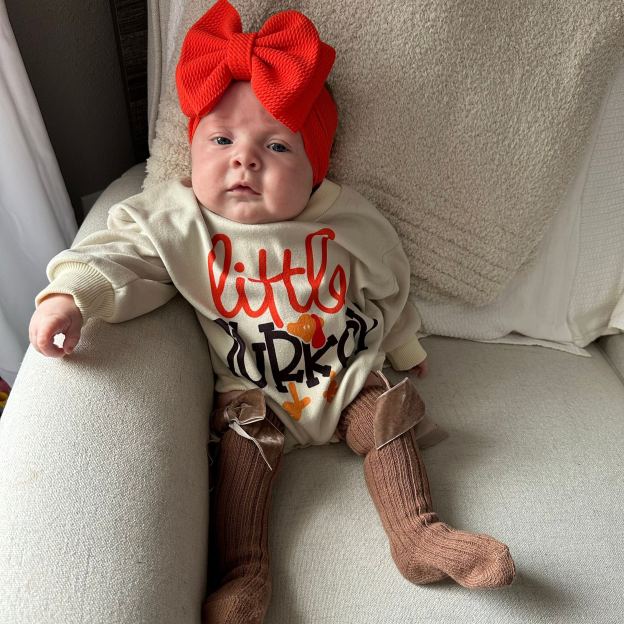 Personalized Thanksgiving Baby Girl Outfit | CWThanks01
