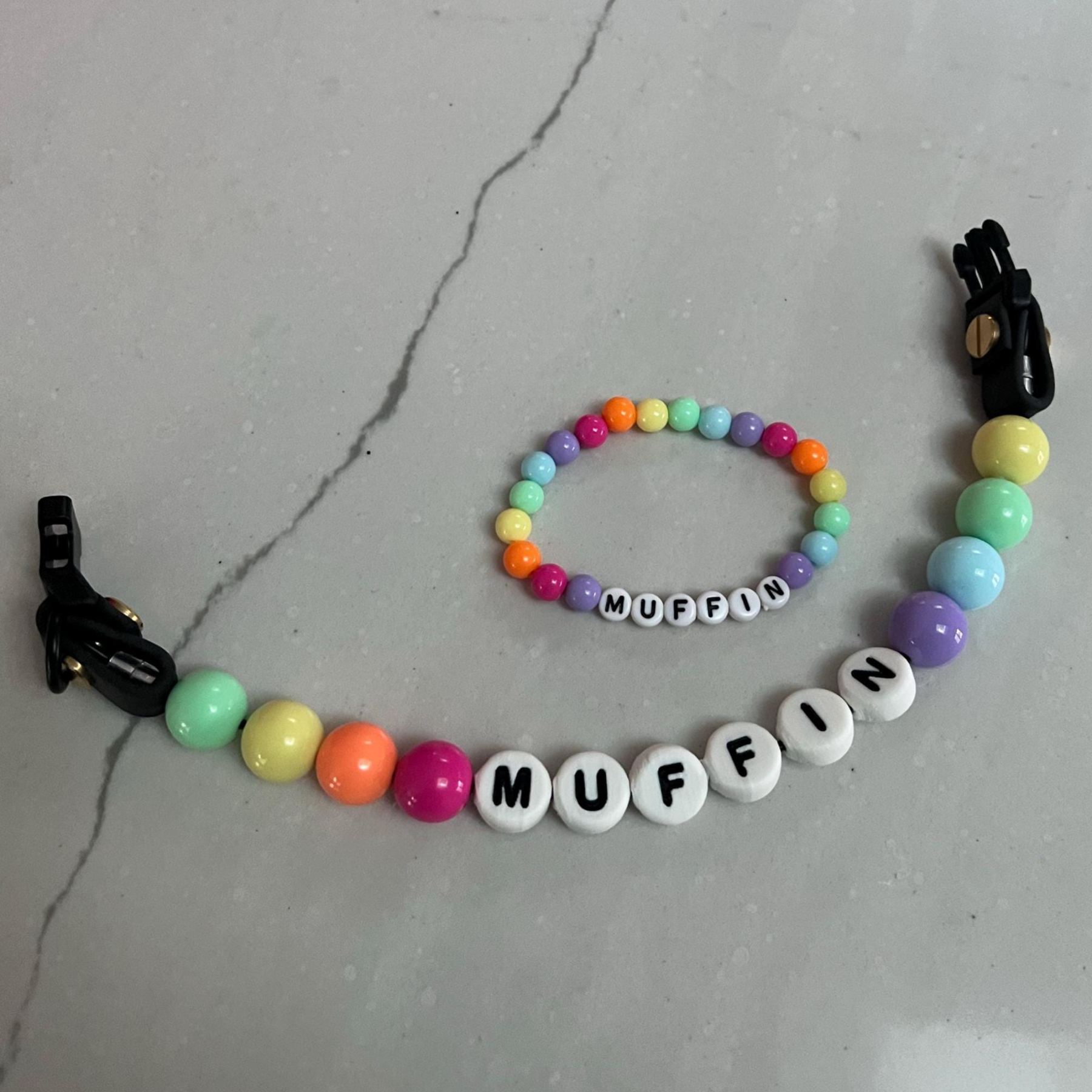 Personalized Handmade Beaded Pet Collar And Bracelet | BKPet213
