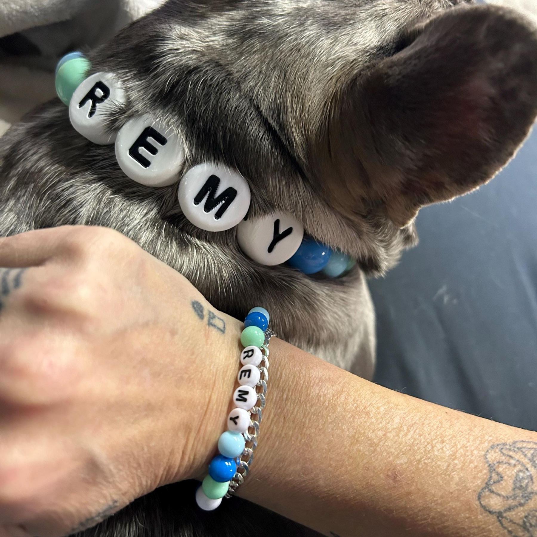 Personalized Handmade Beaded Pet Collar And Bracelet | BKPet213