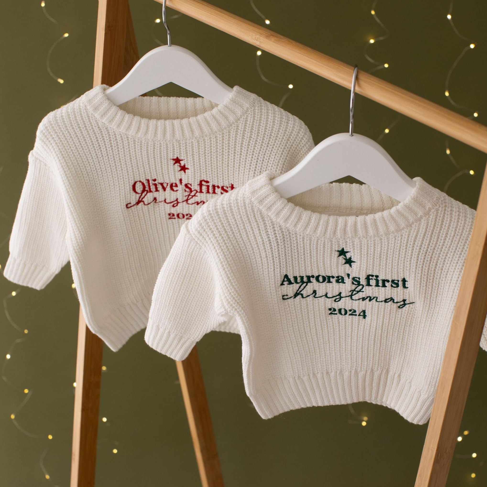 Personalized My First Christmas Embroidery Baby Sweater | MCGift117