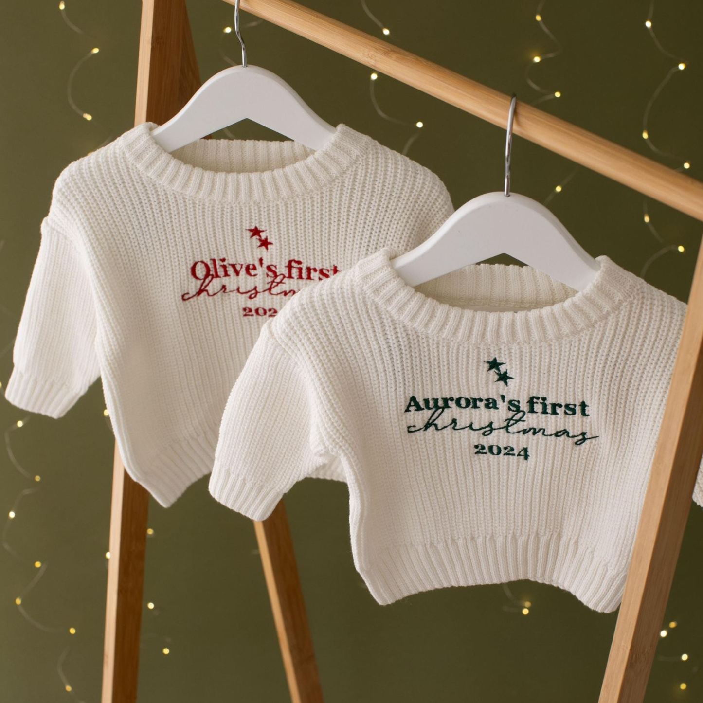 Personalized My First Christmas Embroidery Baby Sweater | MCGift117