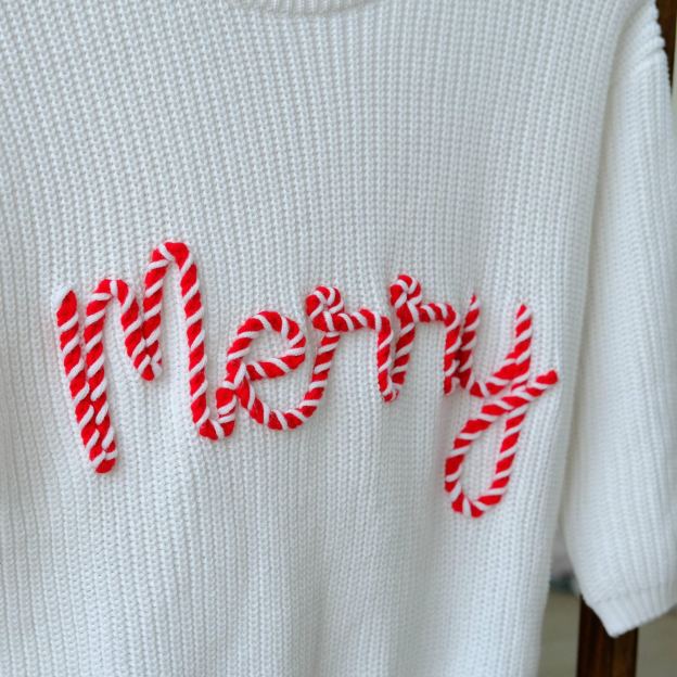 Personalized Christmas Hand embroidered Name Baby Sweater | MCGift138