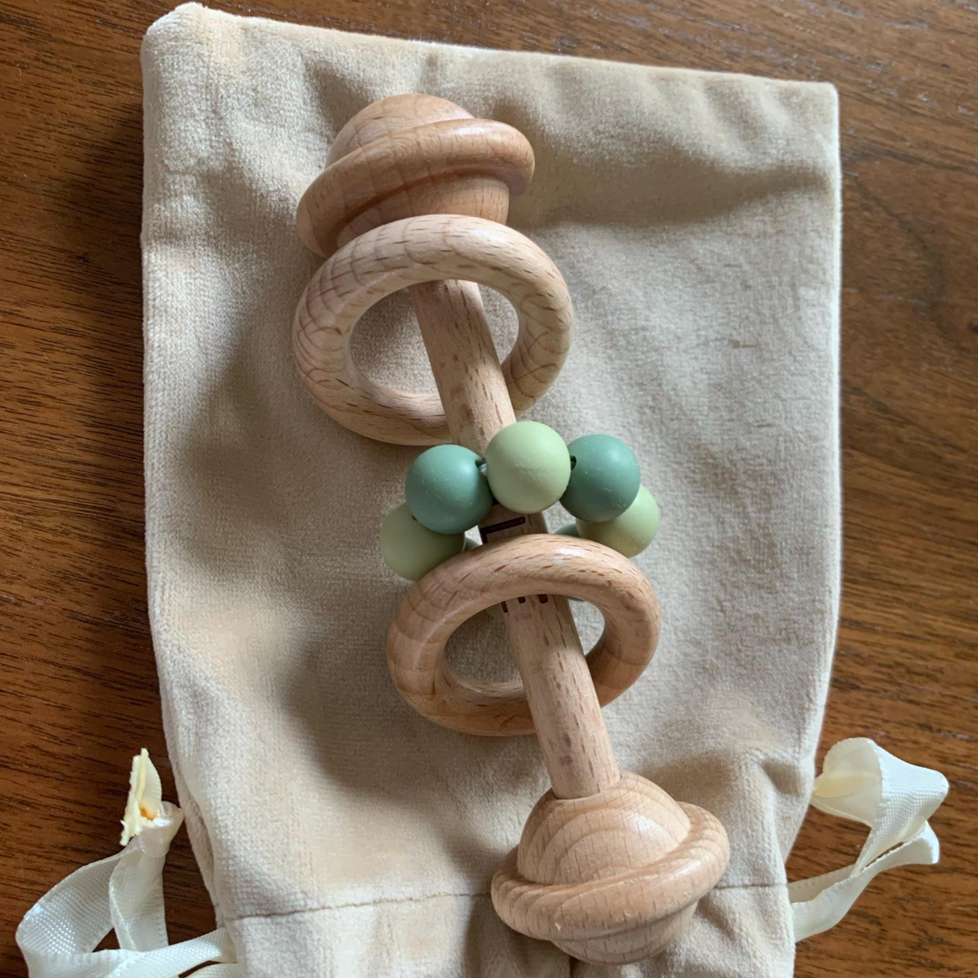 Personalized Baby Sensory Toys Wooden Rattle | CWToy150