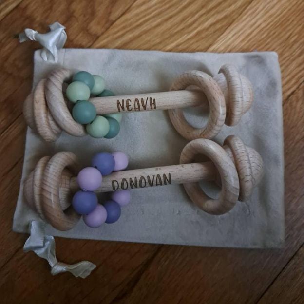 Personalized Baby Sensory Toys Wooden Rattle | CWToy150