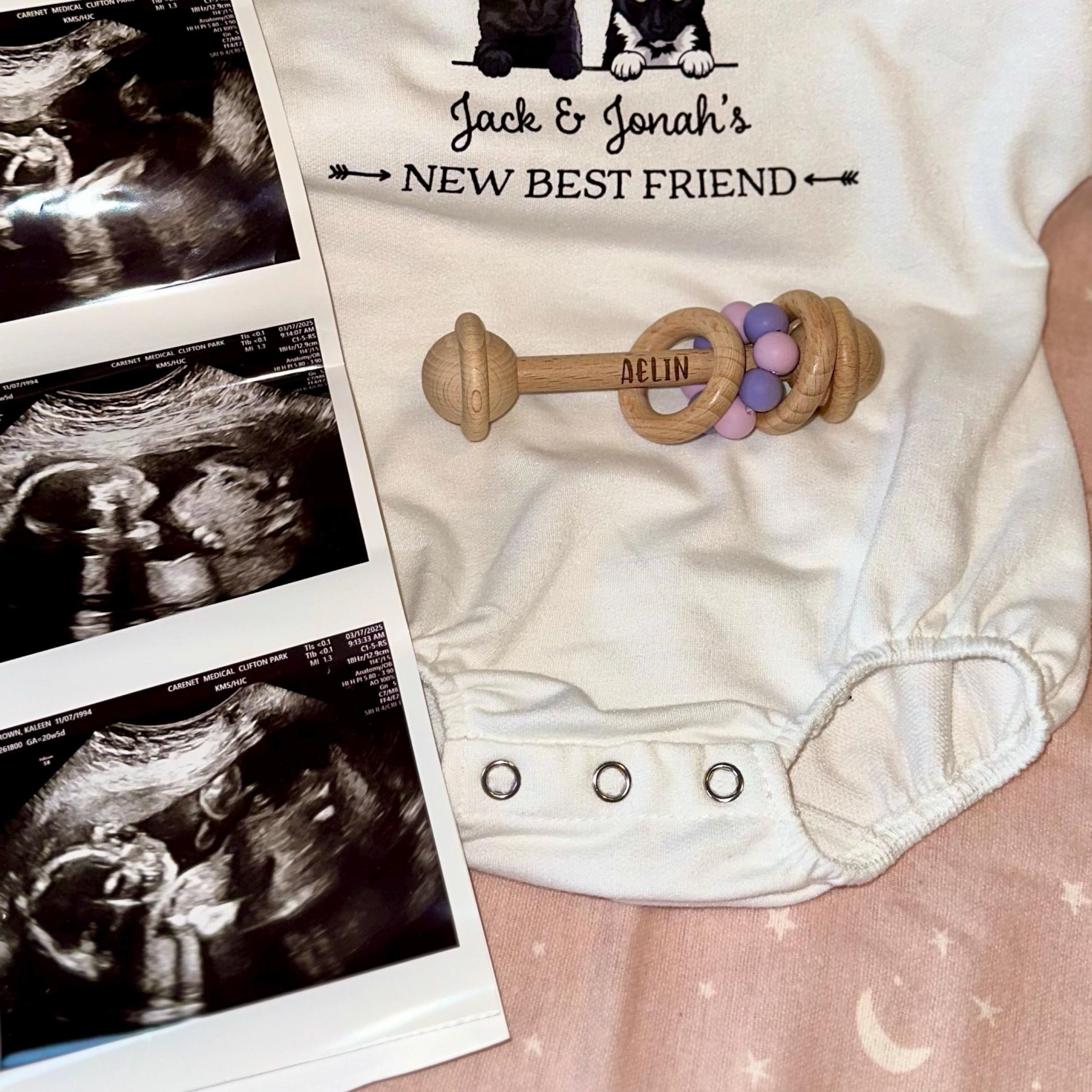 Personalized Baby Sensory Toys Wooden Rattle | CWToy150