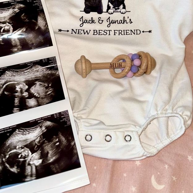 Personalized Baby Sensory Toys Wooden Rattle | CWToy150