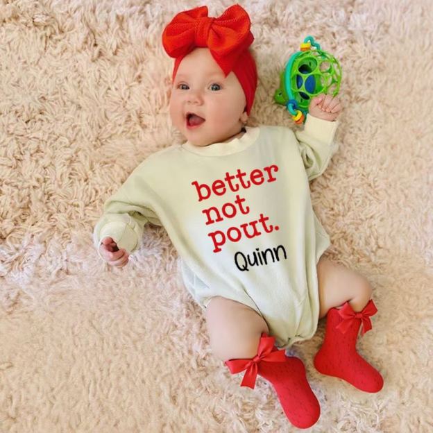 Personalized Christmas Baby Girl Lovely Outfit Set | MCGift150