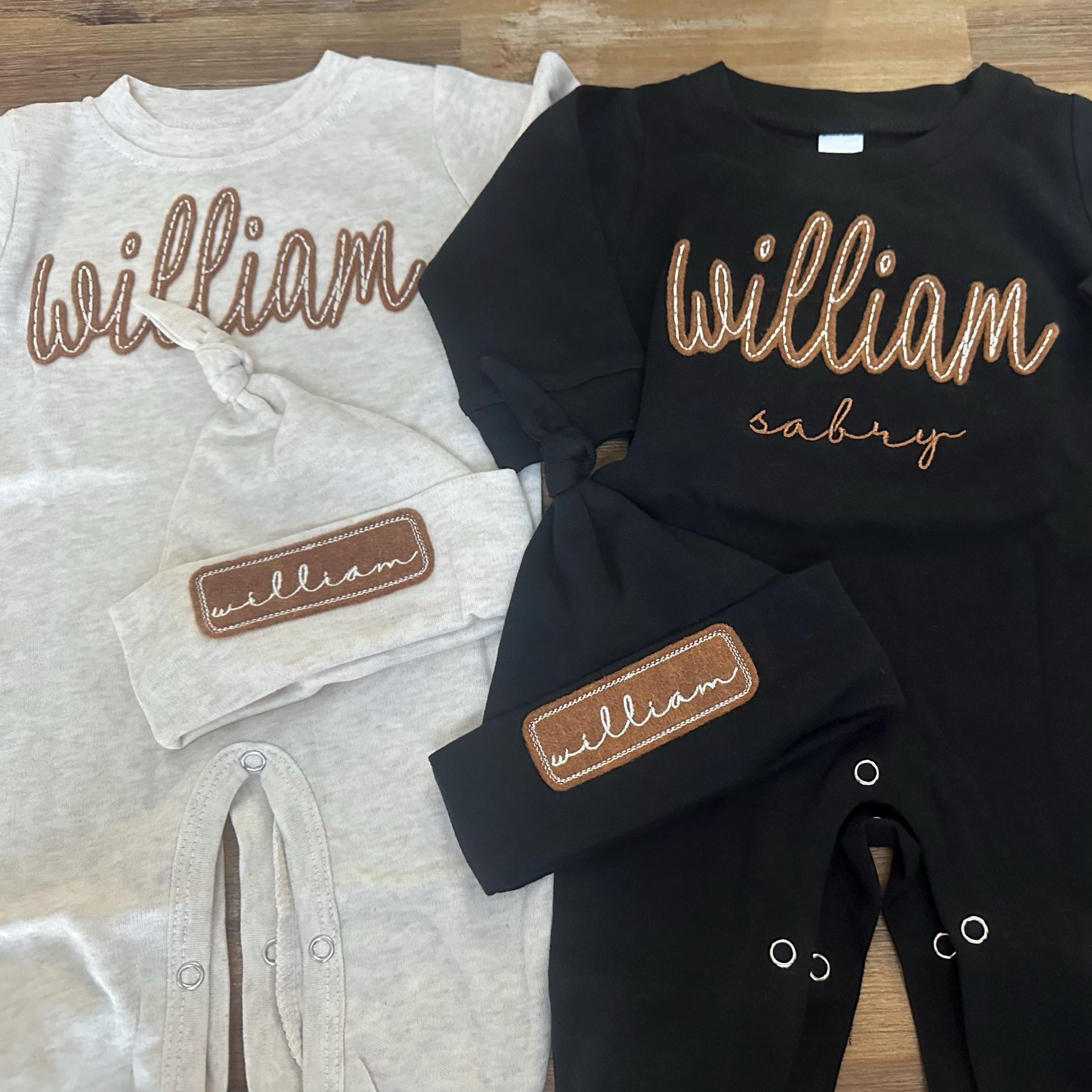 Personalized Baby Coming Home Outfit and Hat Set | CWBaby302