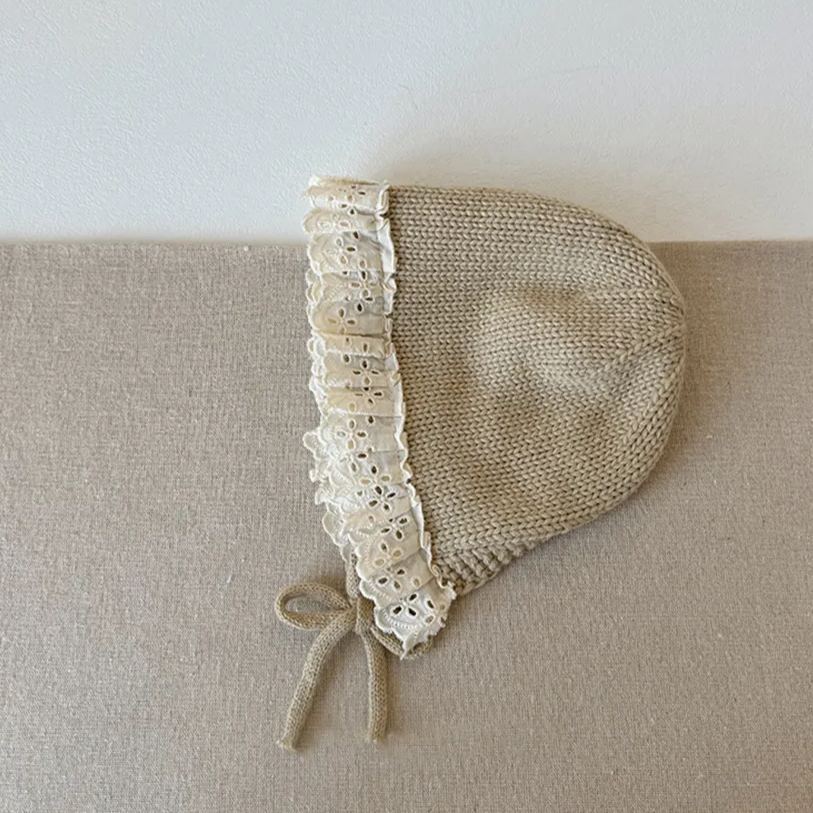 Personalized Embroidery Winter Hat Lace Bonnet | HSKid61