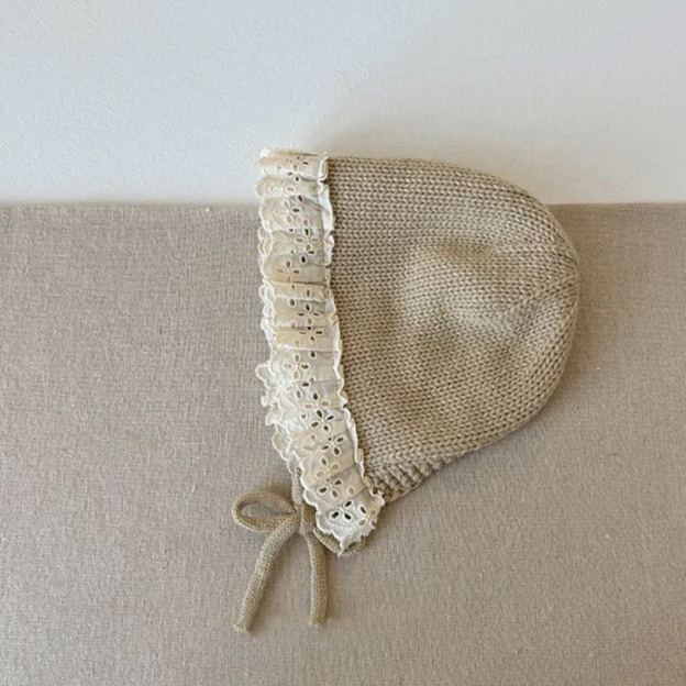 Personalized Embroidery Winter Hat Lace Bonnet | HSKid61