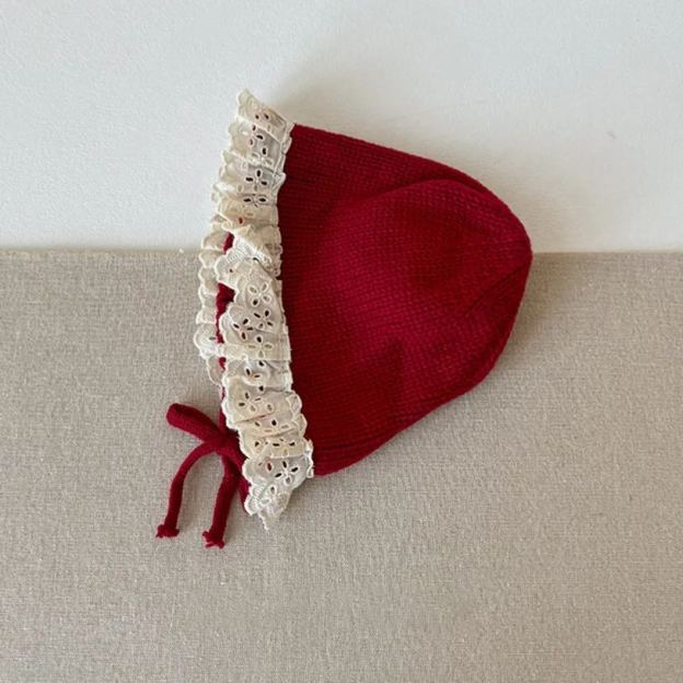 Personalized Embroidery Winter Hat Lace Bonnet | HSKid61