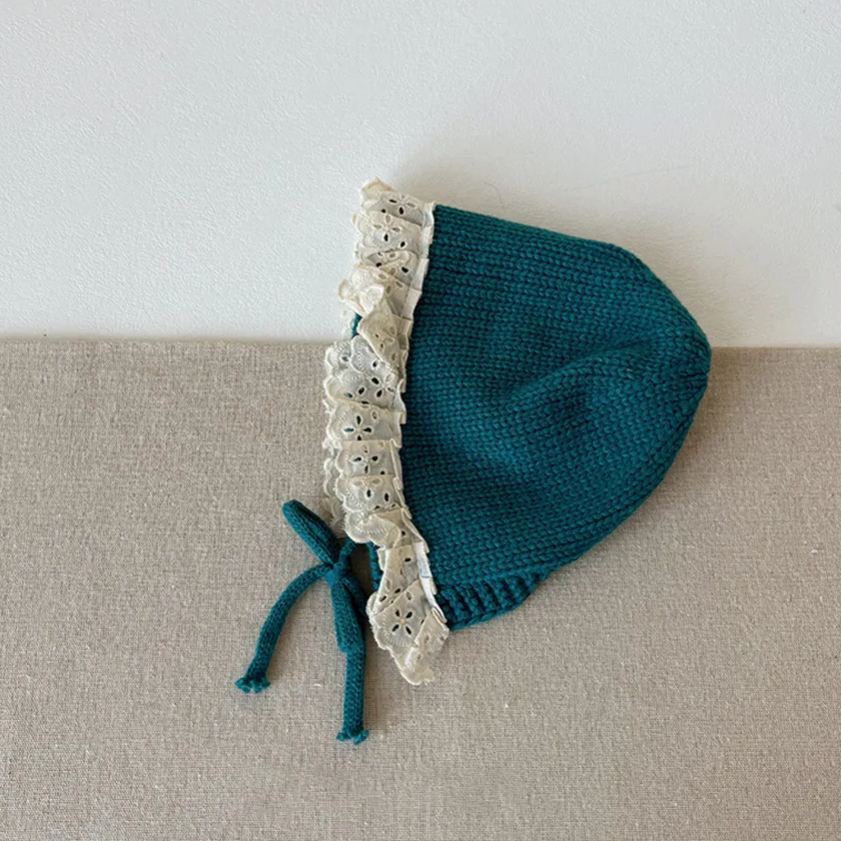 Personalized Embroidery Winter Hat Lace Bonnet | HSKid61