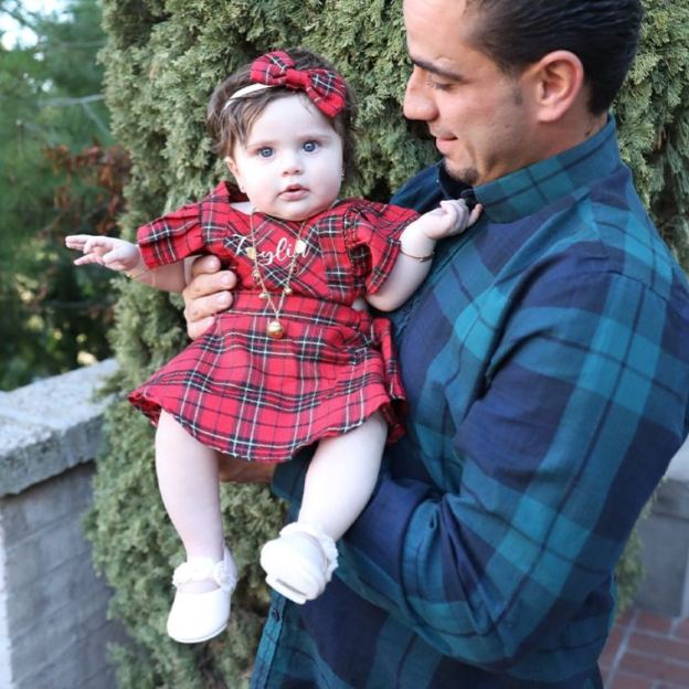 Personalized Christmas Baby Girl Plaid Dress Set | MCGift167