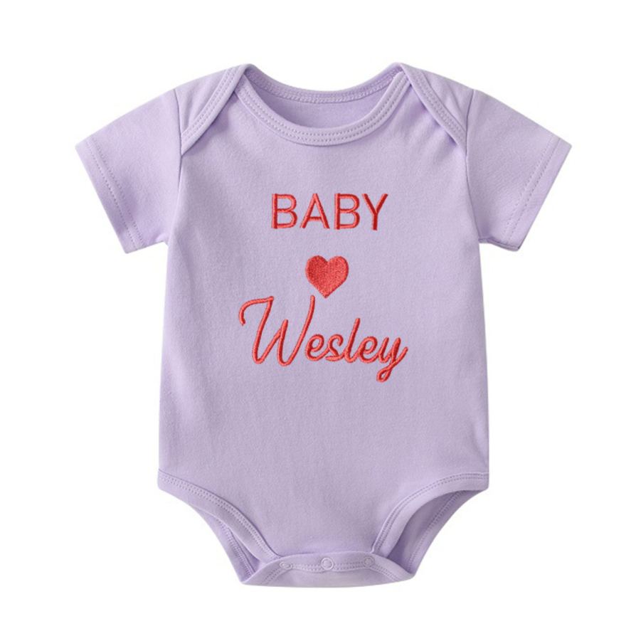 Personalized Embroidered Baby Announcement Romper | CWBaby310