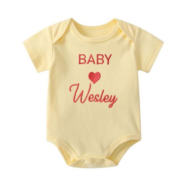 Personalized Embroidered Baby Announcement Romper | CWBaby310