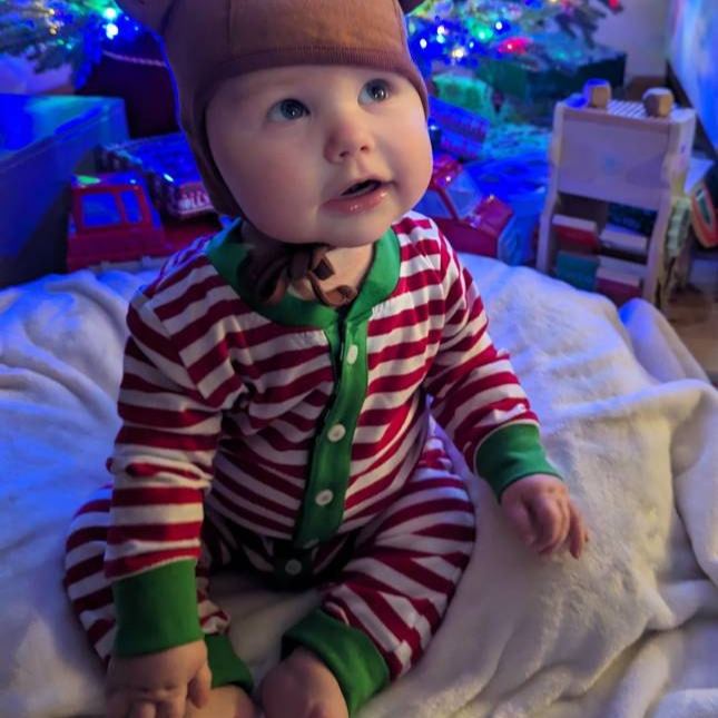 Personalized Embroidery Baby Butt Flap Christmas Pajamas | CWBaby112