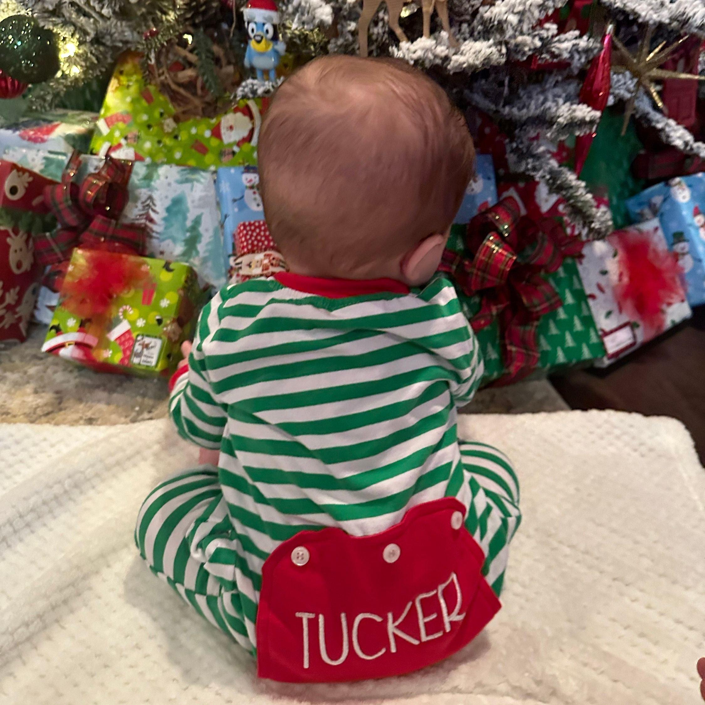 Personalized Embroidery Baby Butt Flap Christmas Pajamas | CWBaby112