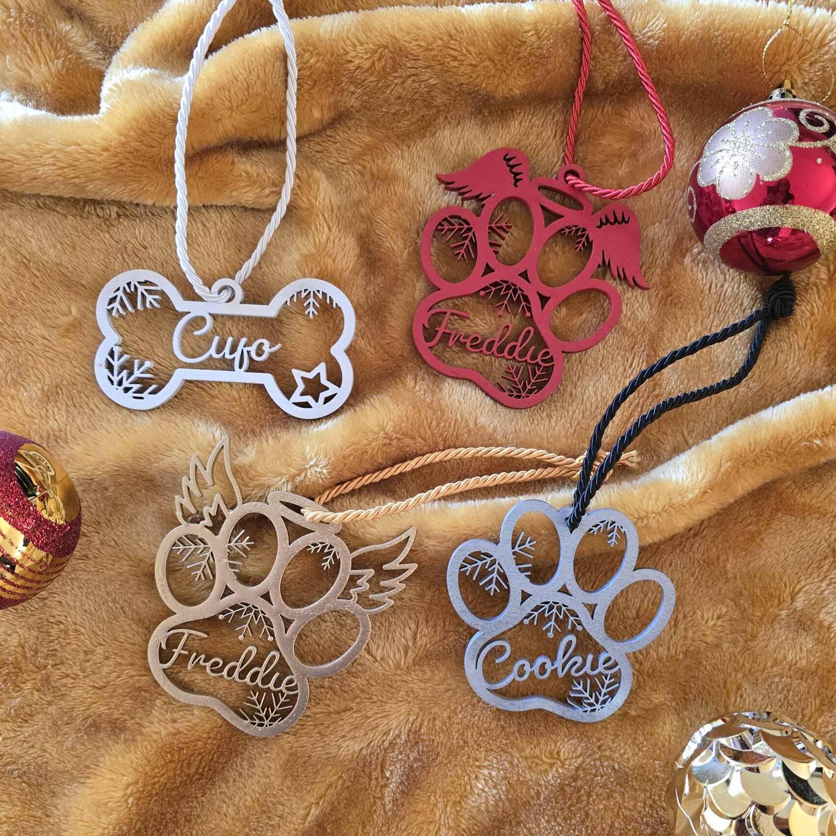 Personalized Paw Pet Print Christmas Ornament | MCGift195