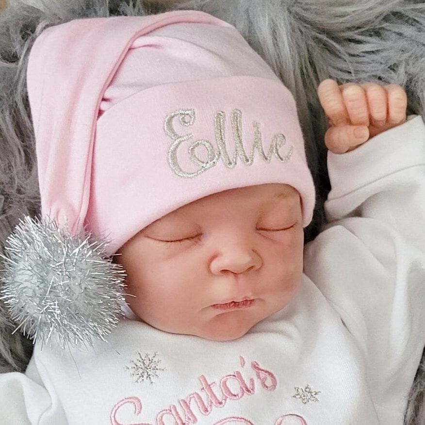 Personalized Baby Girl 1st Christmas Romper and Hat Set | MCGift210