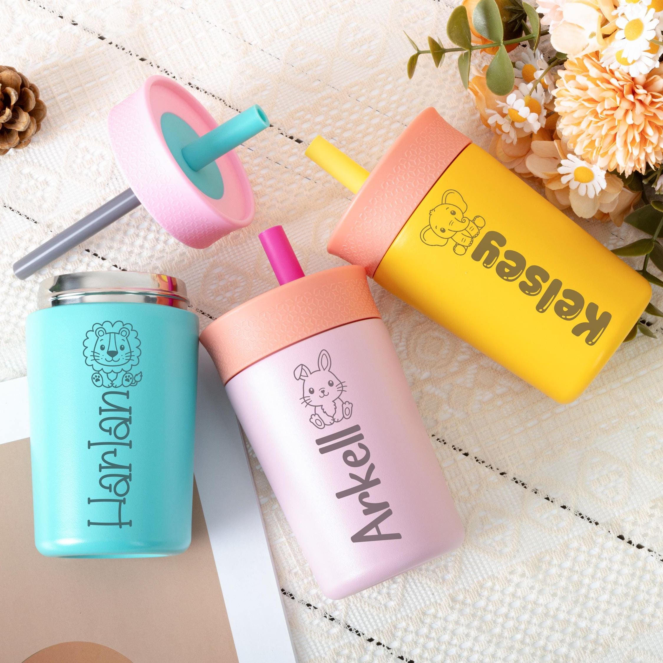 Personalized 12 oz Laser Engraved Kids Water Tumbler | CWBottle01