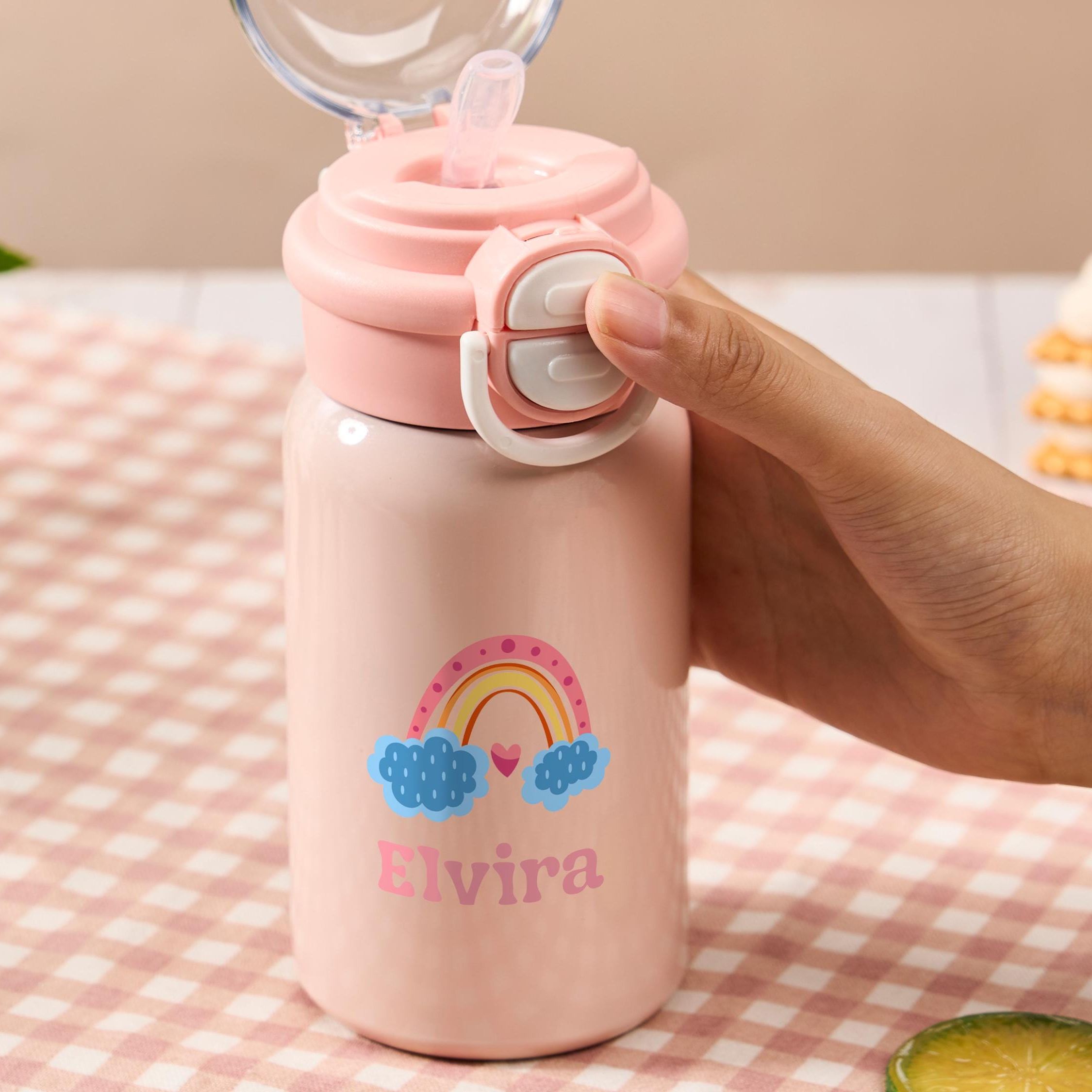 Personalized 17 oz Kids Stainless Steel Water Bottle with Straw | CWBottle02