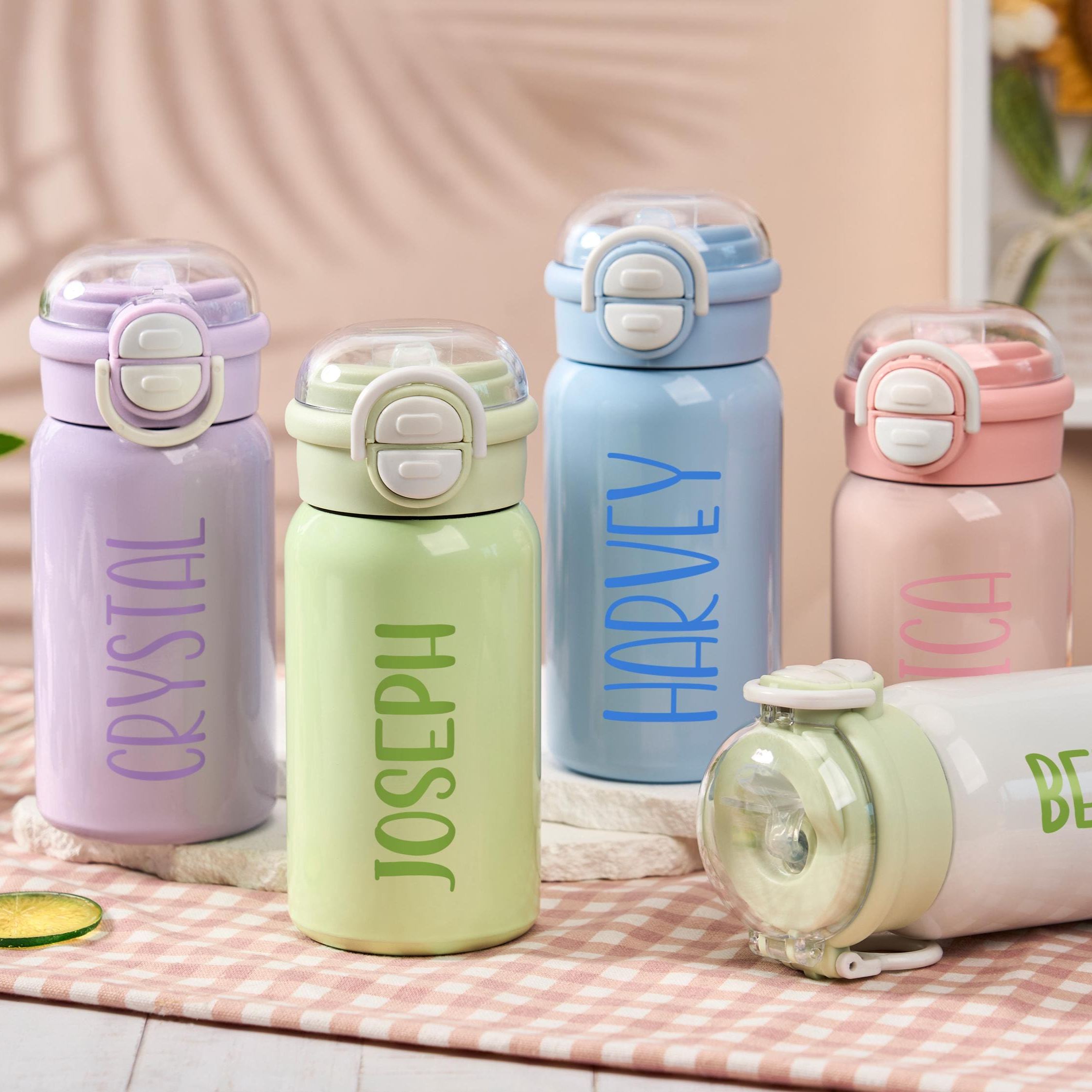 Personalized 17oz Kids Stainless Steel Water Bottle with Straw | CWBottle03