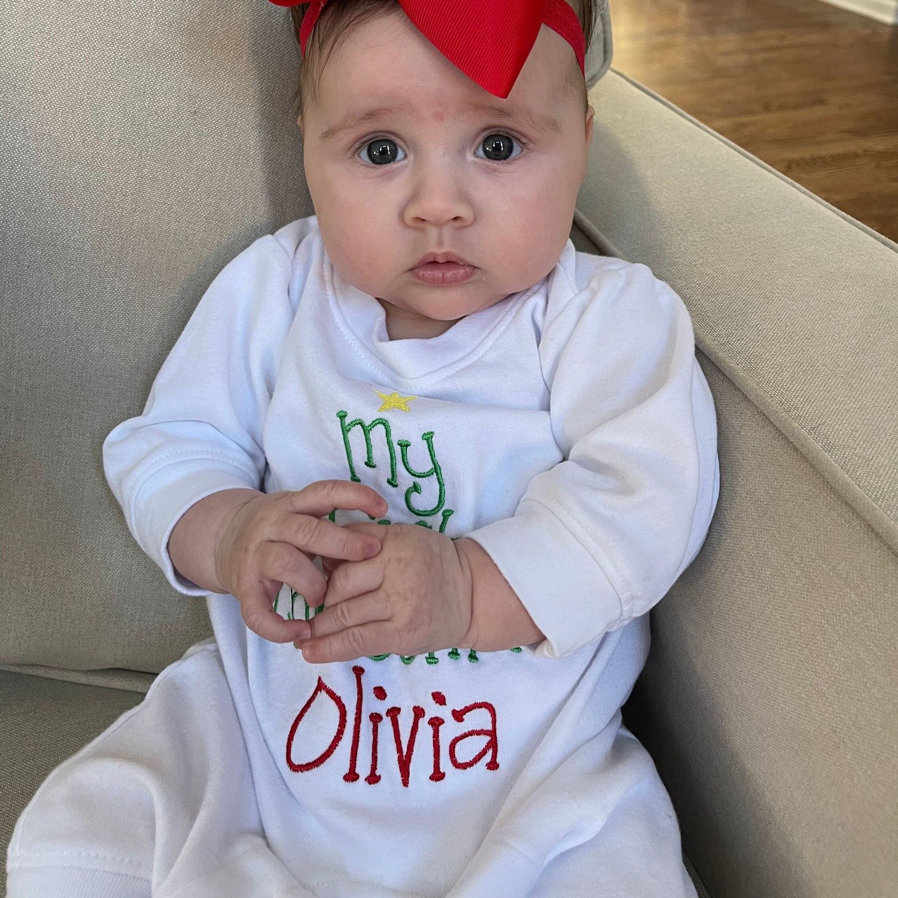 Personalized Embroidery Baby 1st Christmas Romper | MCGift215