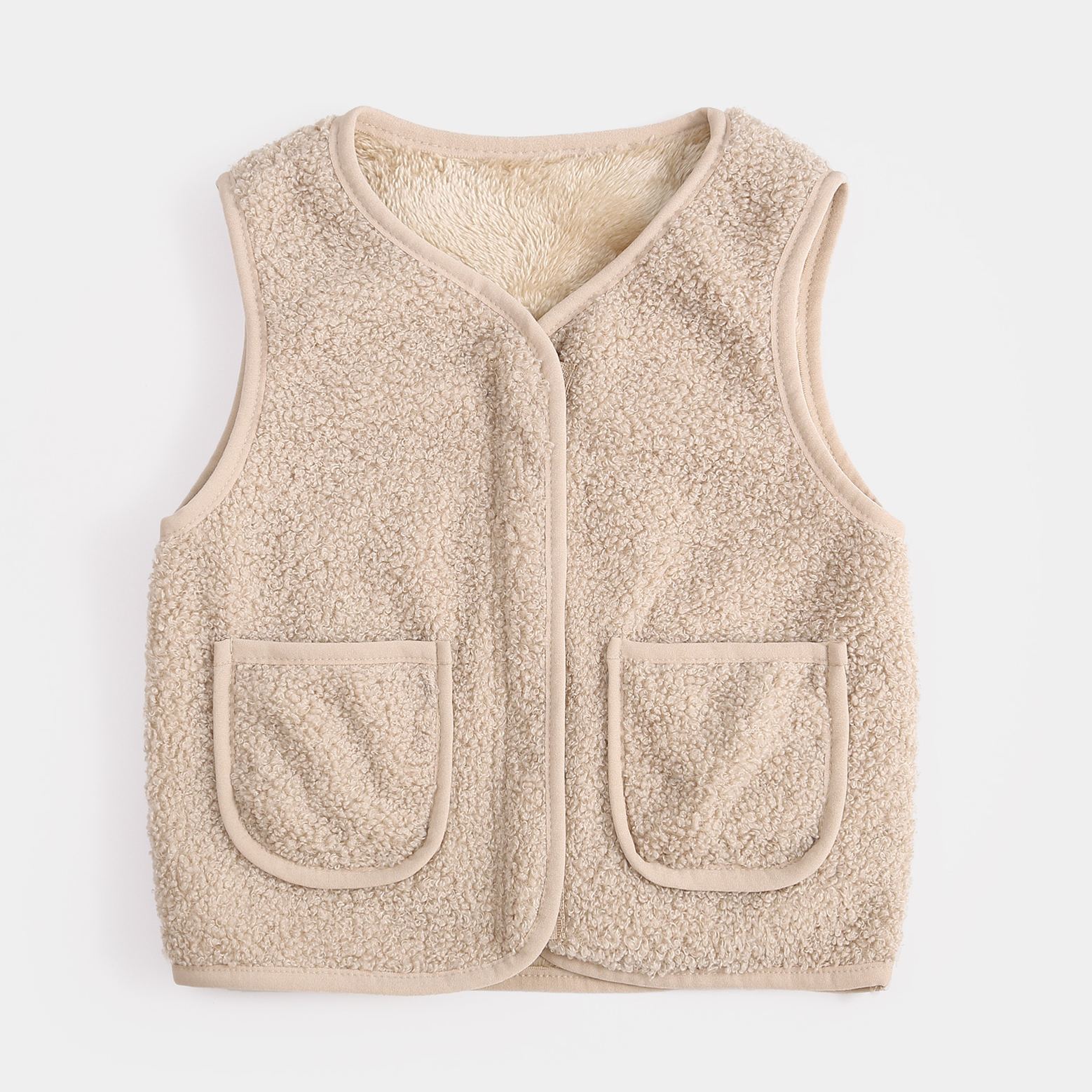 Personalized Colorful Letter Patch Toddler Sherpa Fleece Vest | CWBaby339