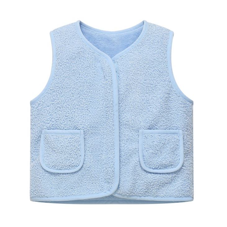 Personalized Colorful Letter Patch Toddler Sherpa Fleece Vest | CWBaby339