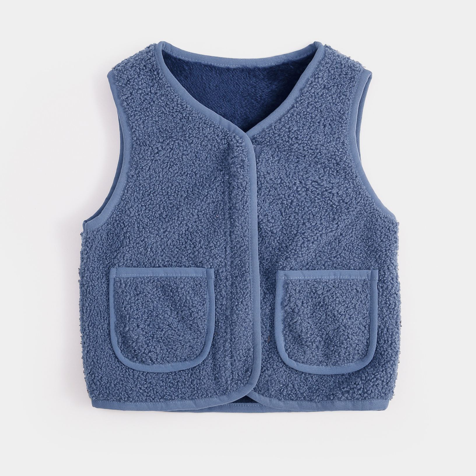 Personalized Colorful Letter Patch Toddler Sherpa Fleece Vest | CWBaby339