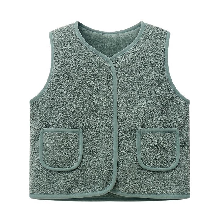 Personalized Colorful Letter Patch Toddler Sherpa Fleece Vest | CWBaby339