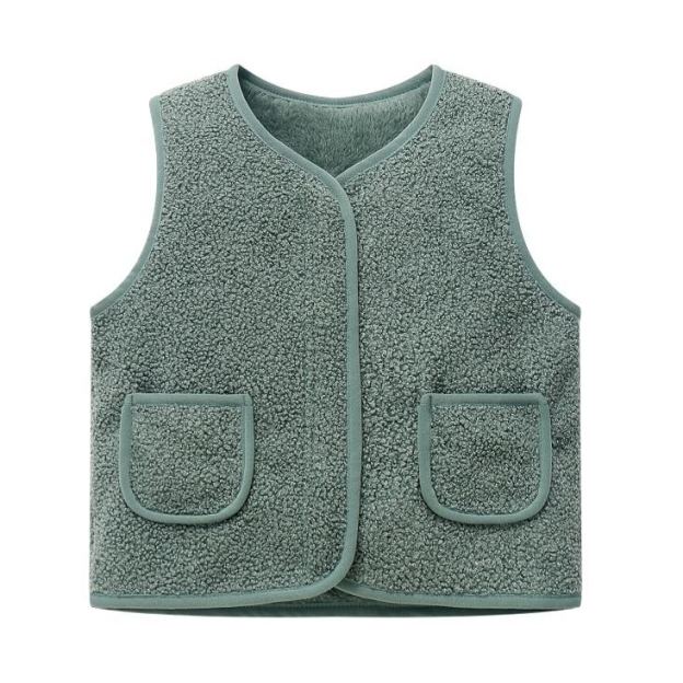 Personalized Colorful Letter Patch Toddler Sherpa Fleece Vest | CWBaby339