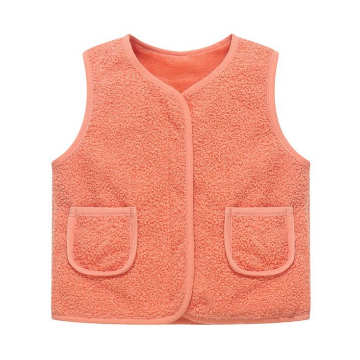 Personalized Colorful Letter Patch Toddler Sherpa Fleece Vest | CWBaby339