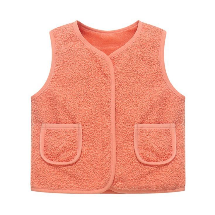 Personalized Colorful Letter Patch Toddler Sherpa Fleece Vest | CWBaby339