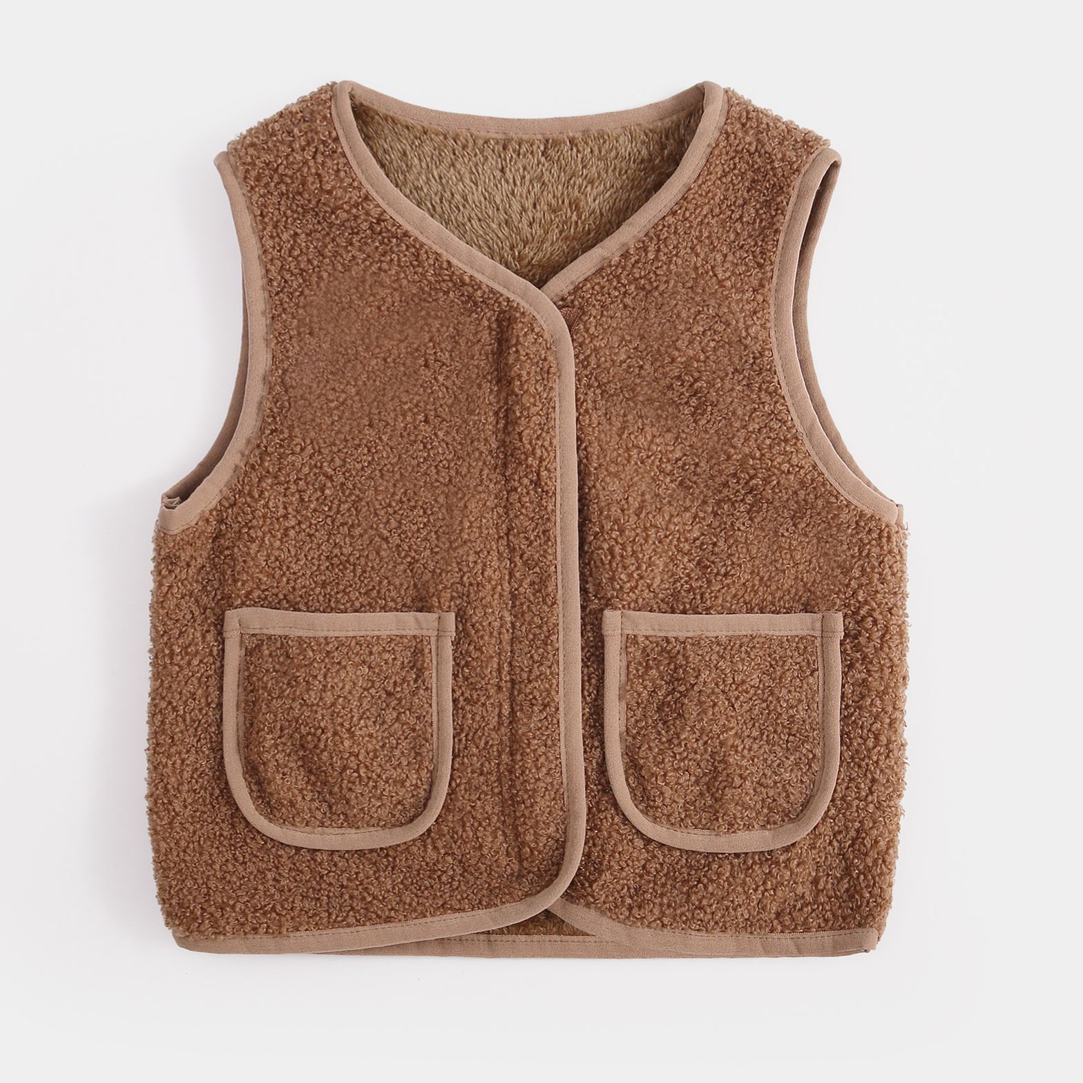 Personalized Colorful Letter Patch Toddler Sherpa Fleece Vest | CWBaby339
