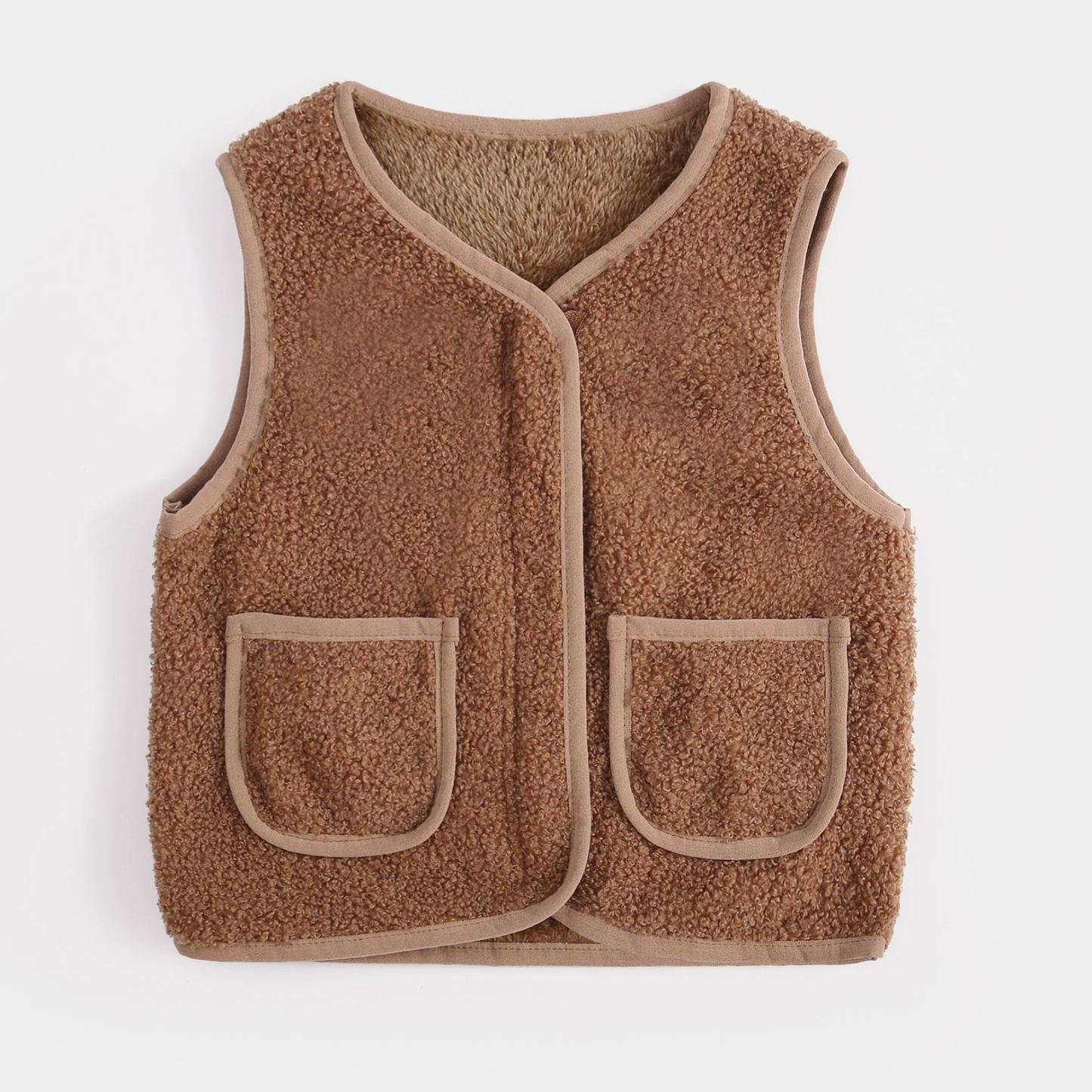 Personalized Colorful Letter Patch Toddler Sherpa Fleece Vest | CWBaby339