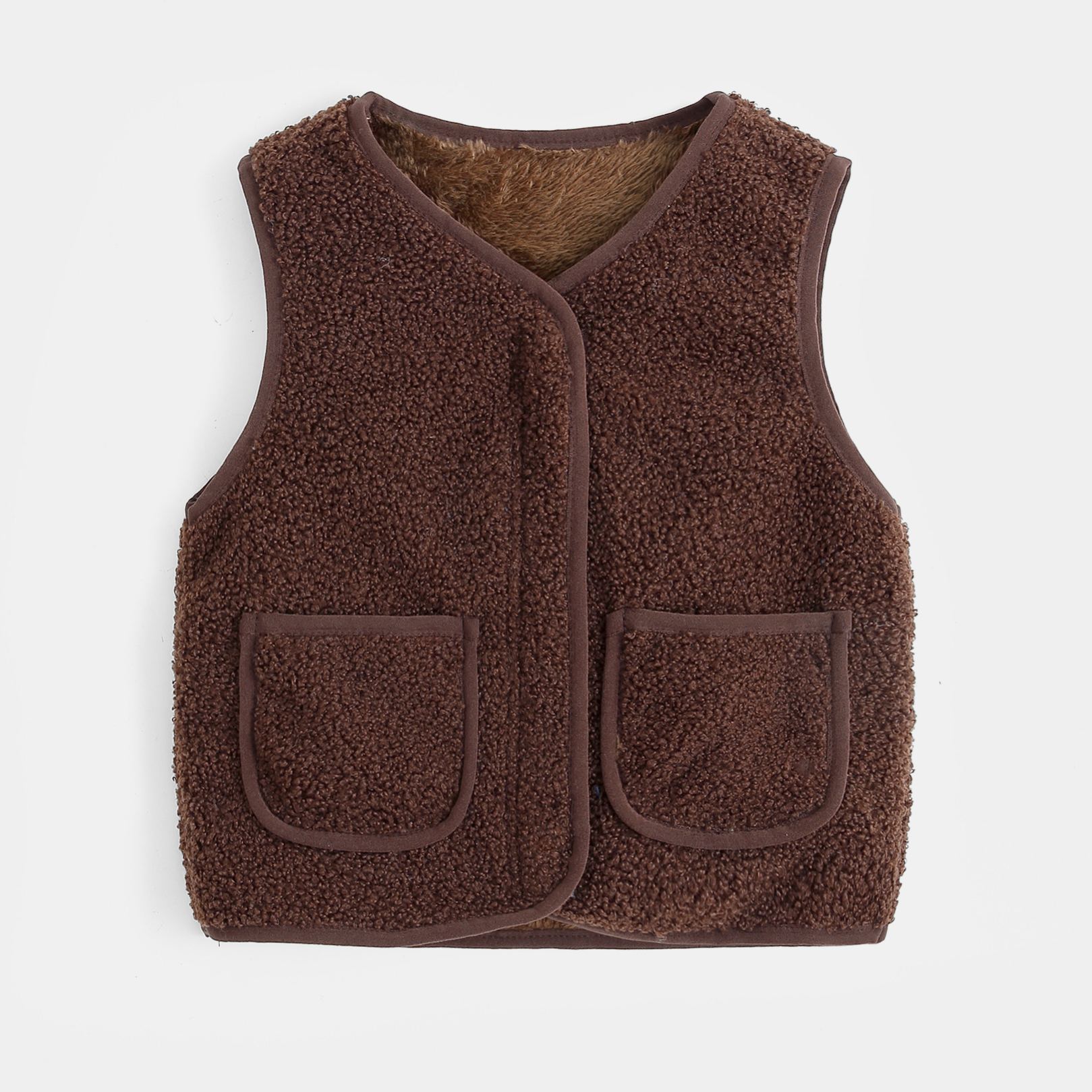 Personalized Colorful Letter Patch Toddler Sherpa Fleece Vest | CWBaby339