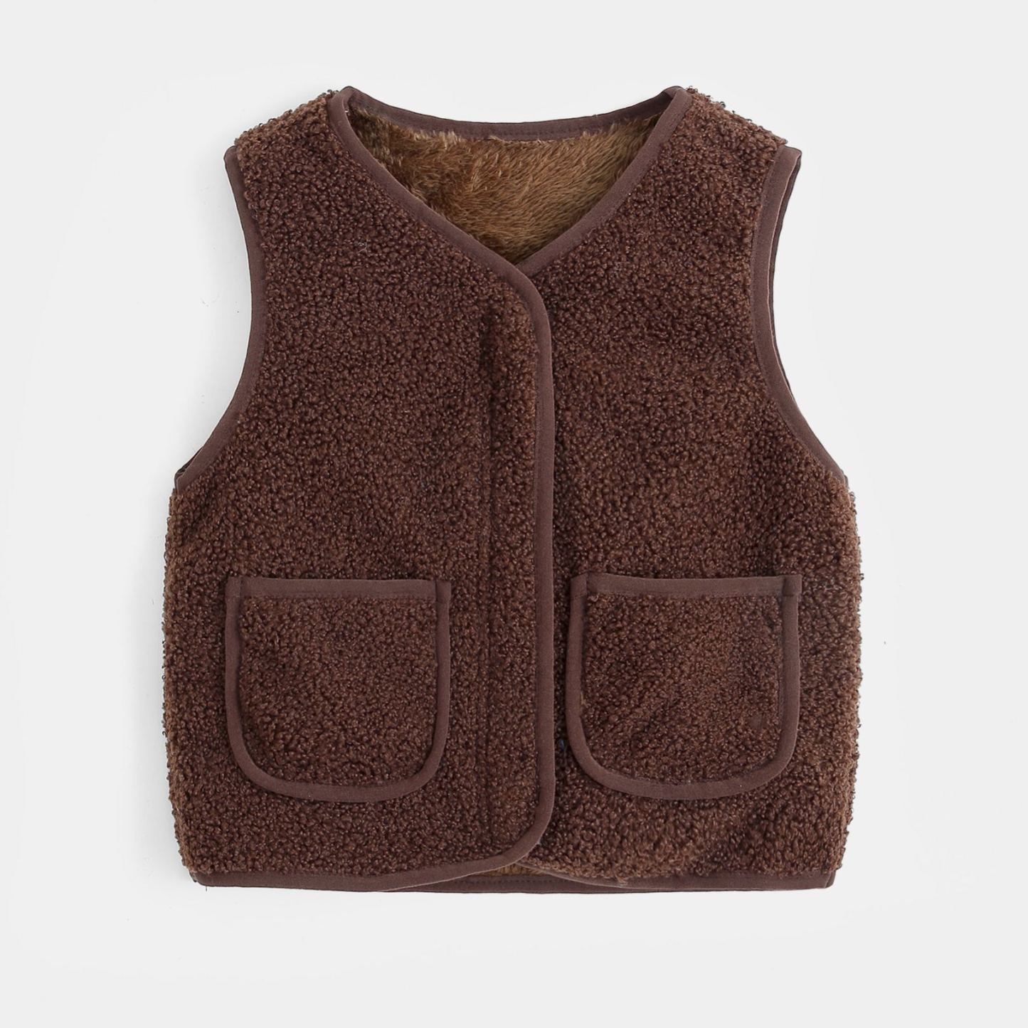 Personalized Colorful Letter Patch Toddler Sherpa Fleece Vest | CWBaby339