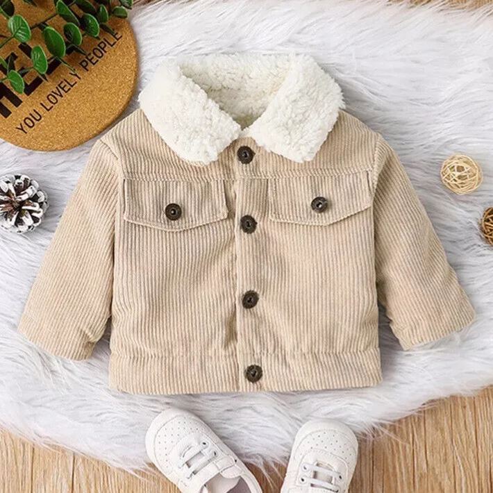 Personalized Embroidery Baby Corduroy Sherpa Jacket | CWBaby119