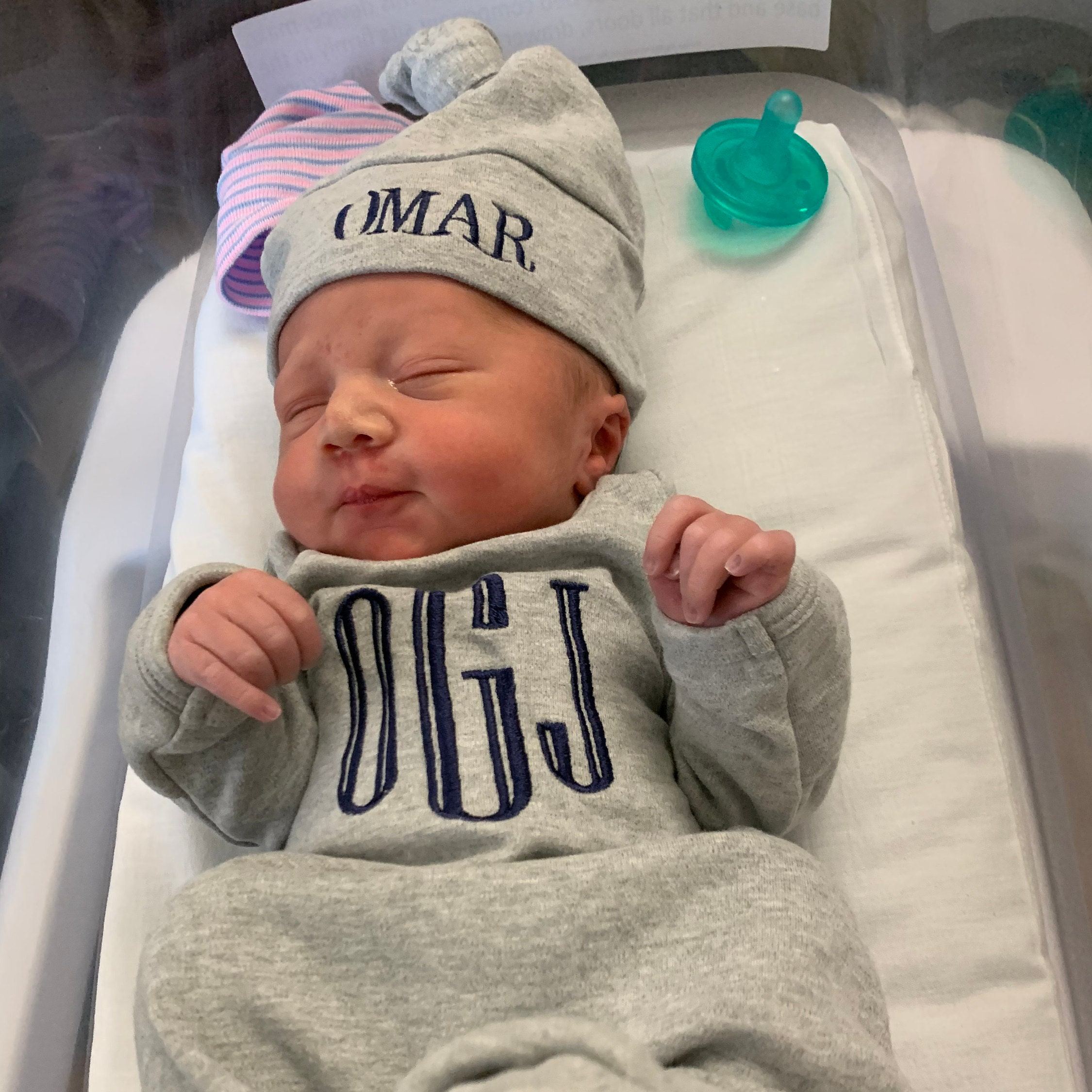Personalized Embroidery Baby Coming Home Romper and Hat Set | CWBaby347