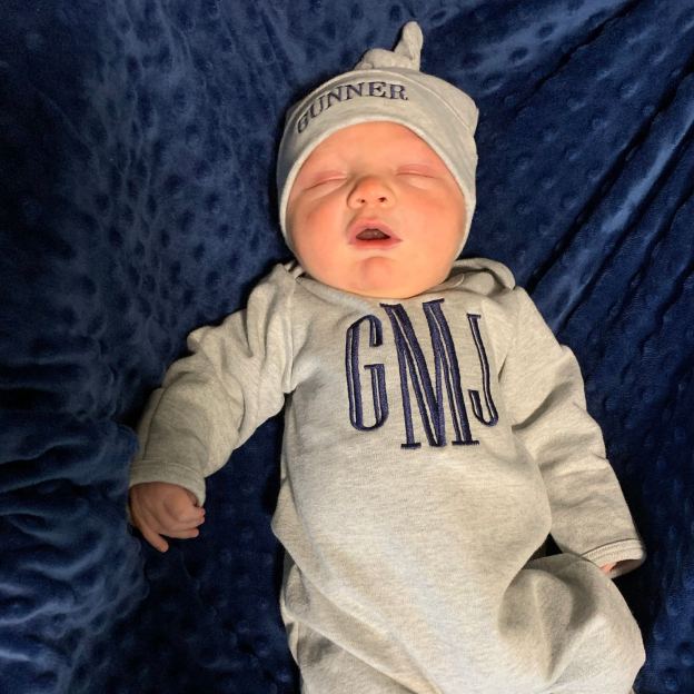 Personalized Embroidery Baby Coming Home Romper and Hat Set | CWBaby347