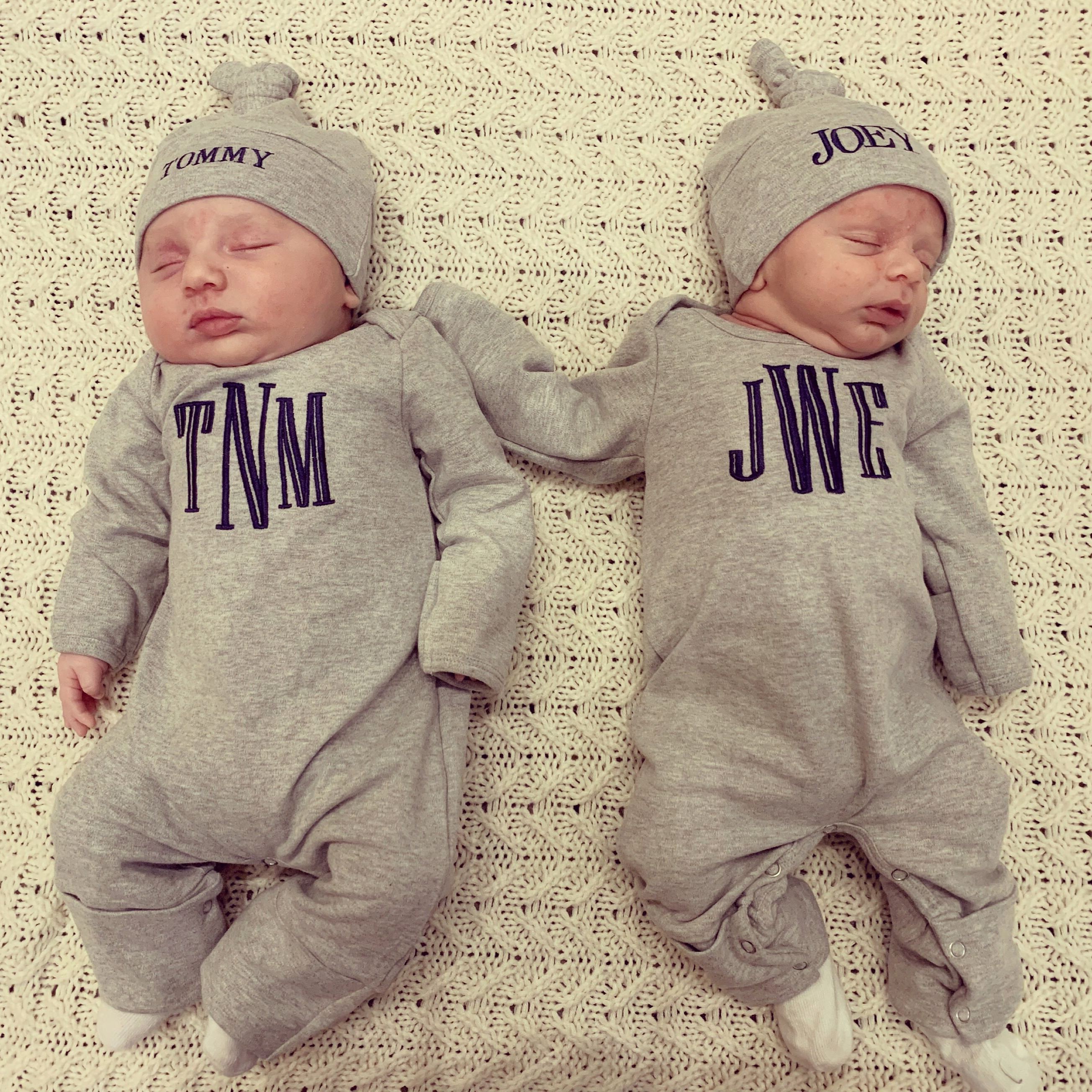 Personalized Embroidery Baby Coming Home Romper and Hat Set | CWBaby347