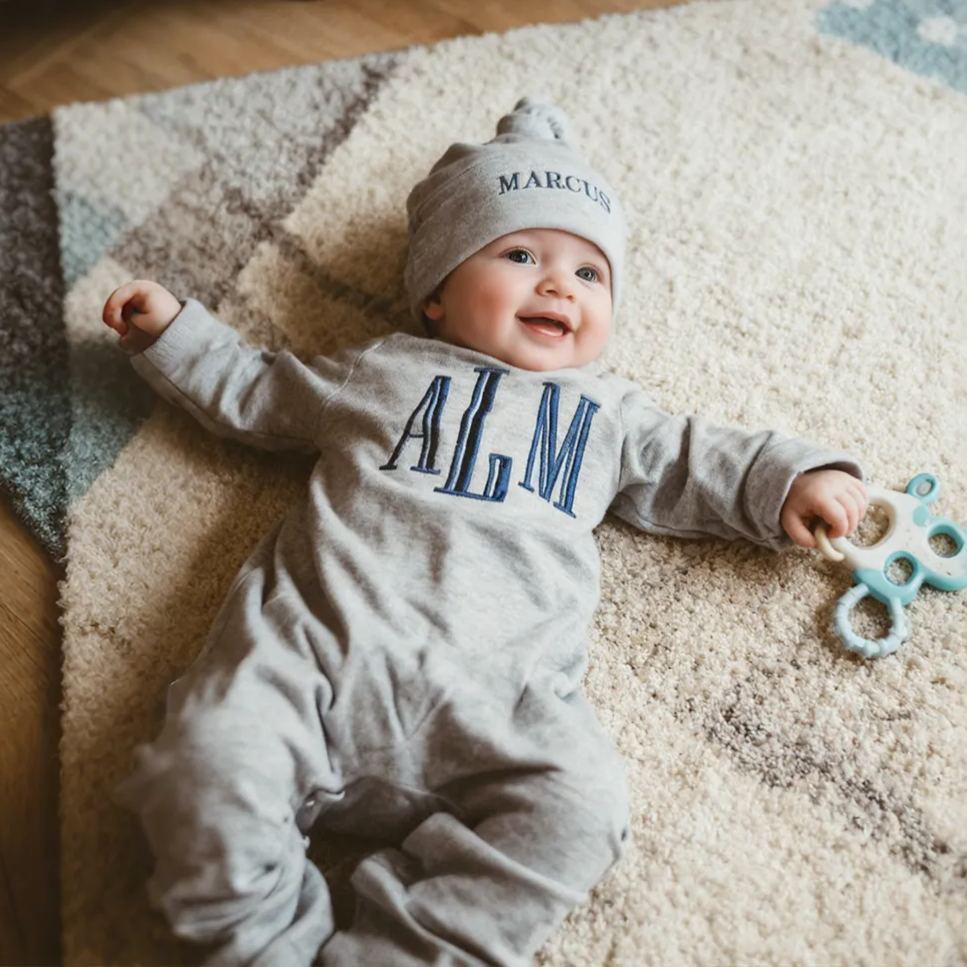 Personalized Embroidery Baby Coming Home Romper and Hat Set | CWBaby347