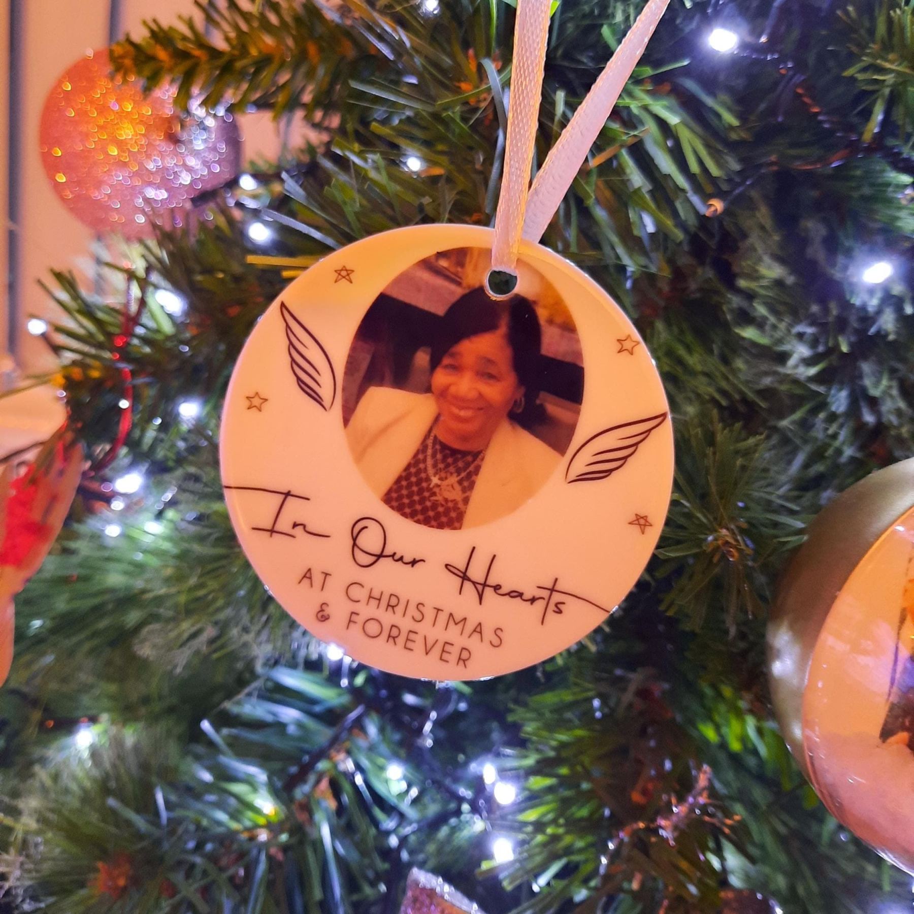 Personalized Memorial Christmas Bauble Ornament | MCGift225