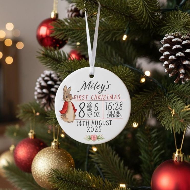 Personalized Baby First Christmas Ceramic Ornament | CWBaby378