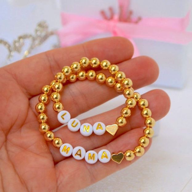 Personalized 14K Gold Baby Shower Gift Bracelet | CWBeach187