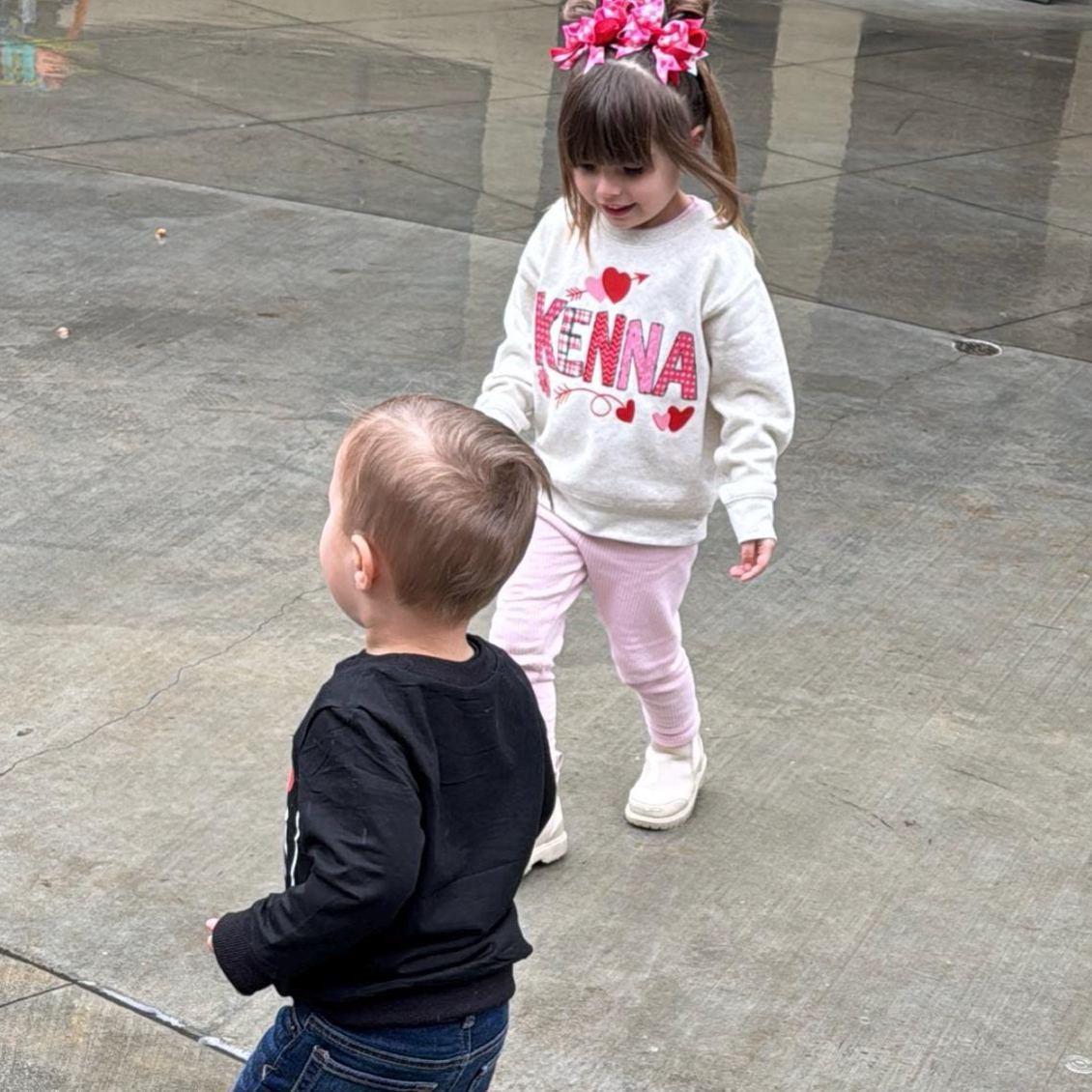 Personalized Valentine's Matching Sweatshirt For Girl & Mommy | ValGift02