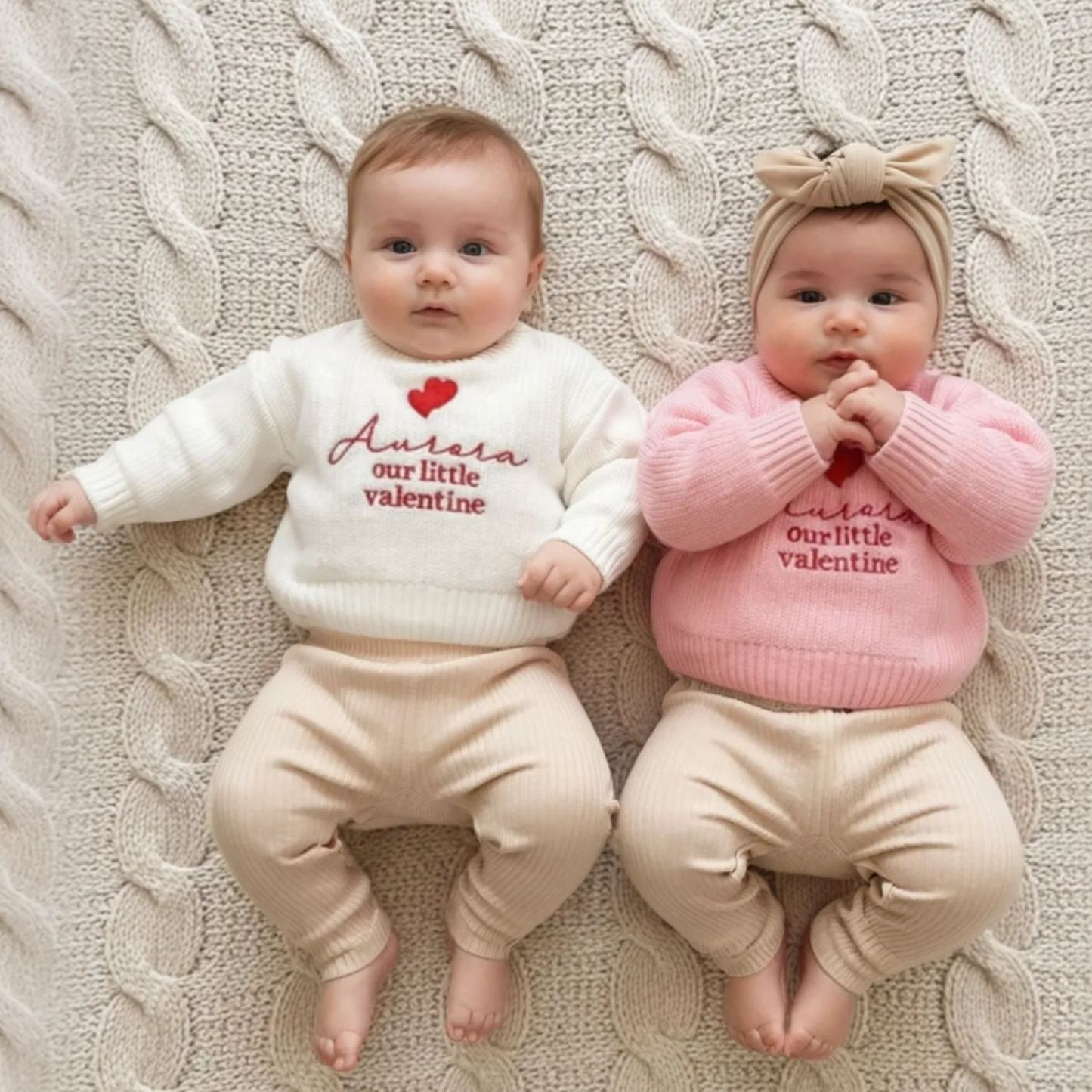 Personalized Embroidered Our Little Valentine Sweater | ValGift07